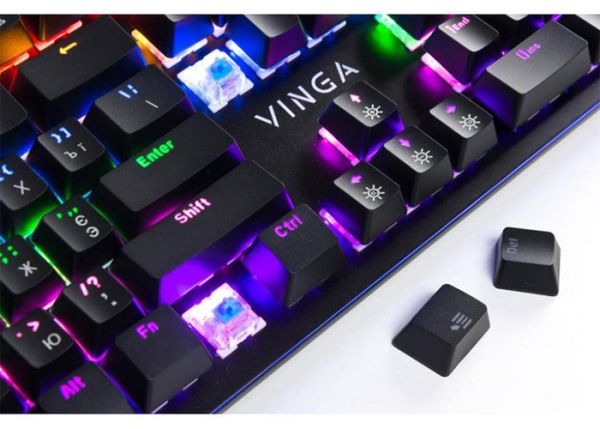 Клавиатура проводная Vinga KBGM160 LED Outemu Blue USB Black