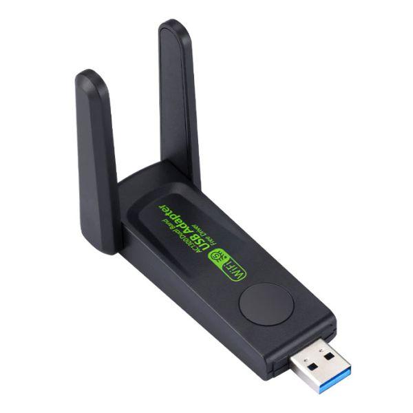 Двухдиапазонный WiFi-адаптер 1300 Мбит/с WiFi-5 USB 2.0 (2.4GHz+5.8GHz) 802.11ac Mu-MIMO с антеннами 2x5 дБ