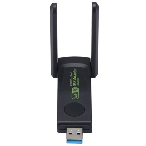 Двухдиапазонный WiFi-адаптер 1300 Мбит/с WiFi-5 USB 2.0 (2.4GHz+5.8GHz) 802.11ac Mu-MIMO с антеннами 2x5 дБ