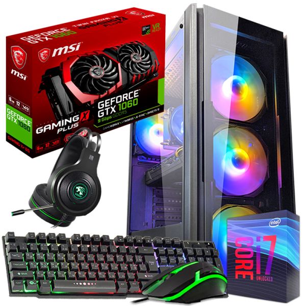 Игровой компьютер Intel i7 + GTX 1060 +16GB +SSD M.2+Win10 + Крутой Игровой набор! (ZEVS PC10000U)