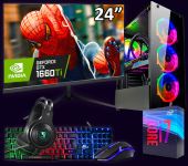 Игровой компьютер + Монитор 24'' RGB Intel i7 + GTX 1660TI + 16GB + SSD M.2 Windows 10 + Крутой Игровой набор! (ZEVS PC13520U)