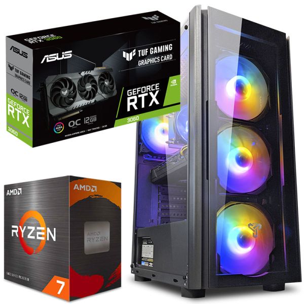 Игровой компьютер RYZEN 7 16 потоков + RTX 3060 12GB + 16GB + SSD M.2 (ZEVS PC14150PRO)