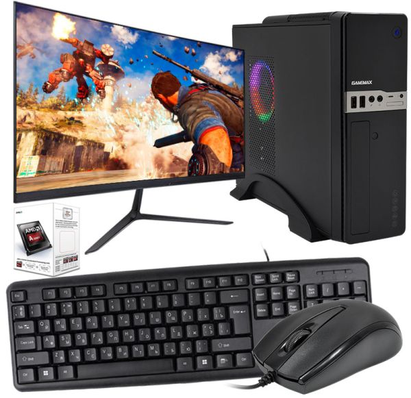 Компьютер для Ученика + Монитор 22" AMD A4 2x3.7GHz + HD8370D + 240GB SSD(ZEVS PC 1490U)