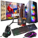 АКЦИЯ! Мощный Игровой ПК + Монитор 24'' + Клавиатура + Мышь Ryzen 5 6 ядер + RX 570 8GB SSD M.2+ Крутой Игровой набор!(ZEVS PC S870)